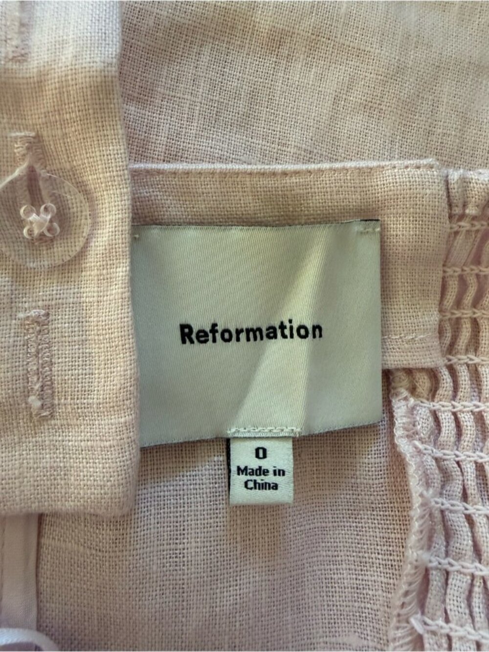 NEW Reformation Roma Midi Linen Dress Cherry Blossom Light Pink | US 0 UK 4 - Picture 15 of 15